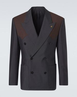 Versace Medusa Wool And Mohair Blazer - Blue