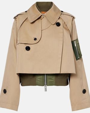 Sacai Cotton-Blend Gabardine And Twill Jacket - Natural