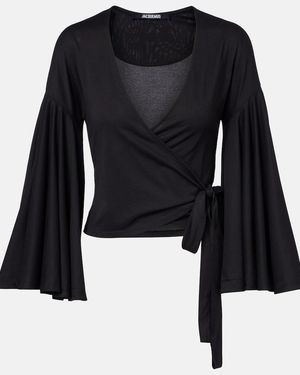Jacquemus Ventadou Wrap Top - Black