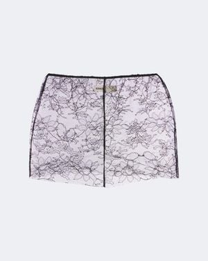 KHAITE Tilly Sheer Lace Shorts - Blue