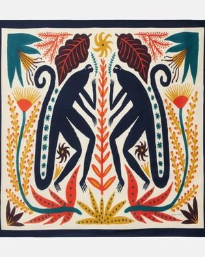 Etro Tuch Aus Seiden-Twill - Blau
