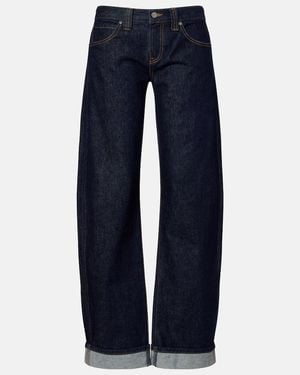 KHAITE Karo Mid-Rise Barrel-Leg Jeans - Blue