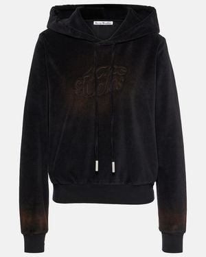 Acne Studios Faro Cotton-Blend Velvet Hoodie - Black