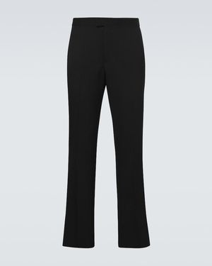 Burberry Wool Grain De Poudre Tuxedo Trousers - Black