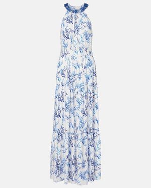 Melissa Odabash Isadora Beaded Maxi Dress - Blue