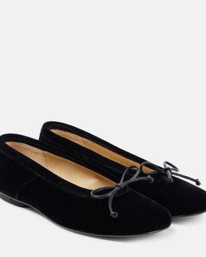 Le Monde Beryl Mica Velvet Ballet Flats - Black
