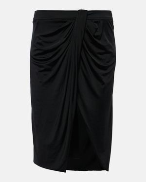 Tom Ford Wrap Jersey Mini Skirt - Black