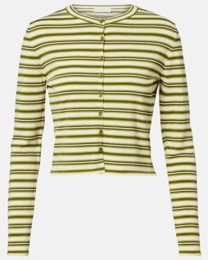 Faithfull the Brand Cinta Striped Cotton-Blend Cardigan - Green