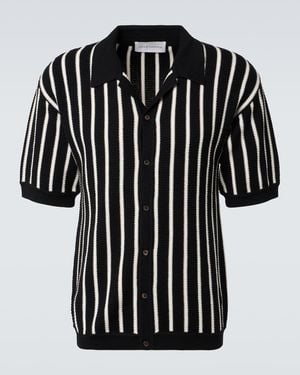 King & Tuckfield Striped Wool Shirt - Black