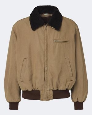 A.PRESSE Blouson Aus Einem Baumwollgemisch Mit Teddyfleece - Braun
