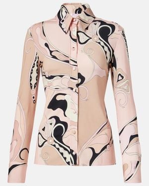 PUCCI Orchidee Print Button-Down Shirt - Pink