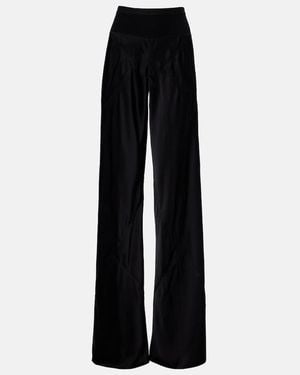 Rick Owens Bias Cady Crepe Cady Wide-Leg Trousers - Black