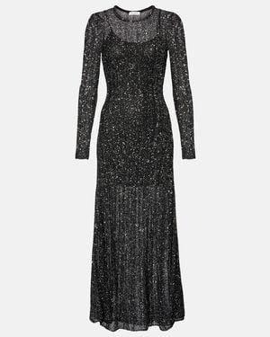 Alaïa Sequined Midi Dress - Black