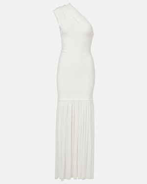 Proenza Schouler Cora One-Shoulder Crepe Chiffon Maxi Dress - White