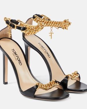 Tom Ford Zenith 105 Chain-Detail Leather Sandals - Metallic