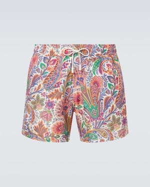Etro Paisley Swim Trunks - White