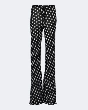 Alexandra Miro Scarlett Polka-Dot Flared Pants - Black