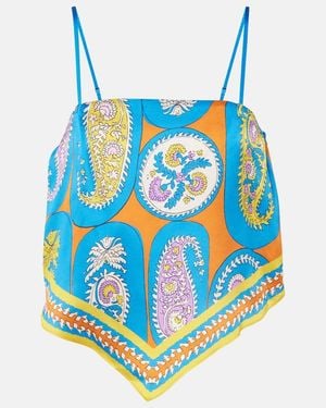 ALÉMAIS Flores Printed Top - Blue