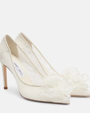 Jimmy Choo Mimmi Lace Court Shoes - White