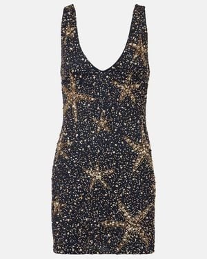 RIXO London Star Fish Sequined Minidress - Black