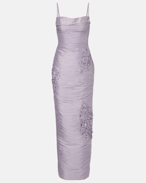 Marmar Halim Marisol Applique Taffeta Gown - Purple
