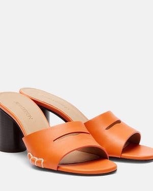 JW Anderson Loafer Leather Mules - Orange