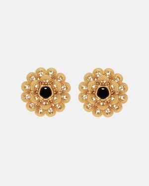 Chloé Orecchini Feather Con Perle Bijoux - Metallizzato