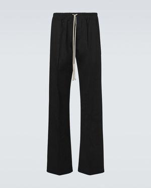 Rick Owens Dietrich Cotton-Blend Wide-Leg Trousers - Black