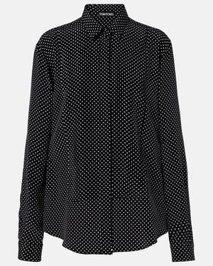 Tom Ford Polka-Dot Silk Shirt - Black