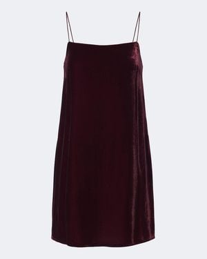 Asceno Forio Velvet Minidress - Purple
