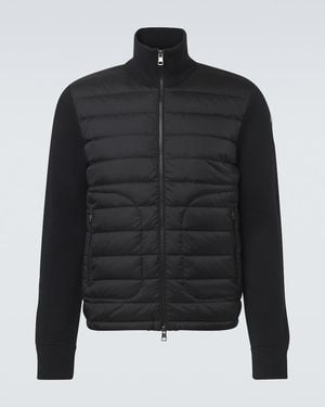 Moncler Daunenjacke Tricot Mit Strick - Schwarz