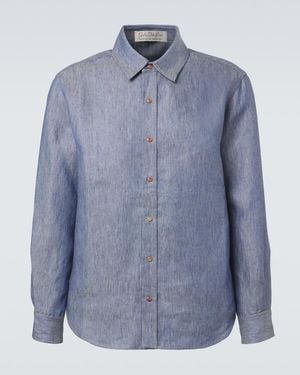 God's True Cashmere Hemd Aus Leinen Mit Karneol - Blau