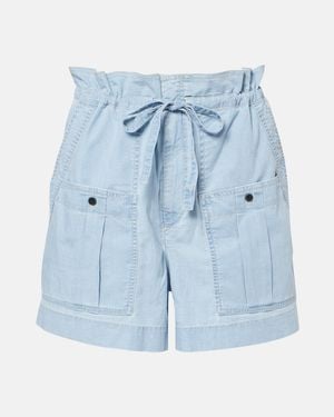 Isabel Marant Valdina Cotton Shorts - Blue