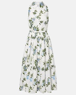 Emilia Wickstead Norika Belted Floral Cotton Shirt Dress - White