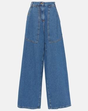 Etro High-Rise Wide-Leg Jeans - Blue