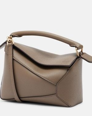 Loewe Henkeltasche Puzzle Edge Mini Aus Leder - Mettallic