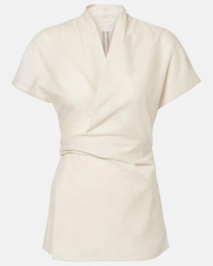 Rick Owens Laura Cotton Wrap Top - Natural