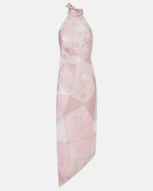 PUCCI Occhi Silk Twill Maxi Dress - Pink