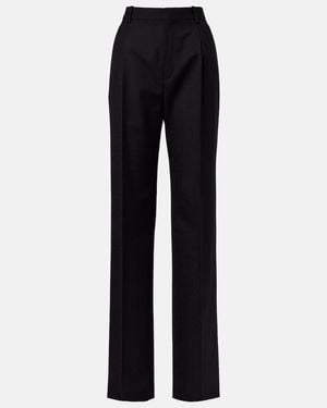 Saint Laurent Wool Wide-Leg Pants - Black