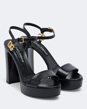 Dolce & Gabbana Plateau-Sandalen Dg Aus Leder - Schwarz