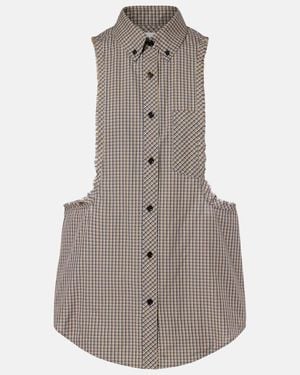 Versace Checked Cotton Shirt - Gray