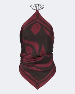 SIR. Top Aus Seidensatin - Rot