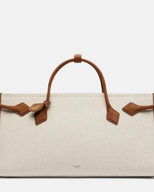 Alaïa Le Teckel Large Canvas Top-Handle Bag - Natural