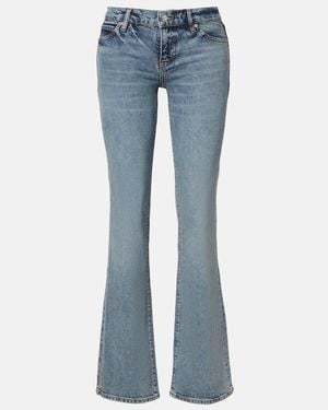 FRAME Le Pixie Low-Rise Flared Jeans - Blue