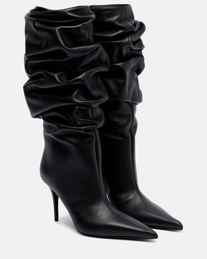 AMINA MUADDI Anok 90 Leather Mid-Calf Boots - Black