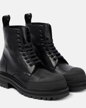 Marni Dada Leather Combat Boots - Black