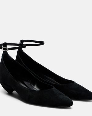 Jude Mode Suede Court Shoes - Black