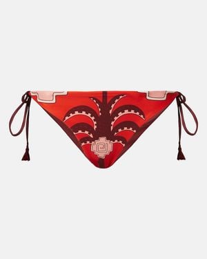 Johanna Ortiz Sagrado Printed Low-Rise Bikini Bottoms - Red