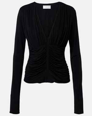 Sportmax Ruched Crepe Top - Blue