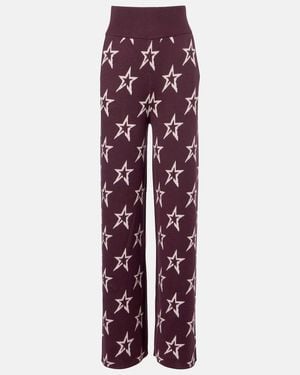Perfect Moment Chalet Knitted Wool Wide-Leg Trousers - Purple